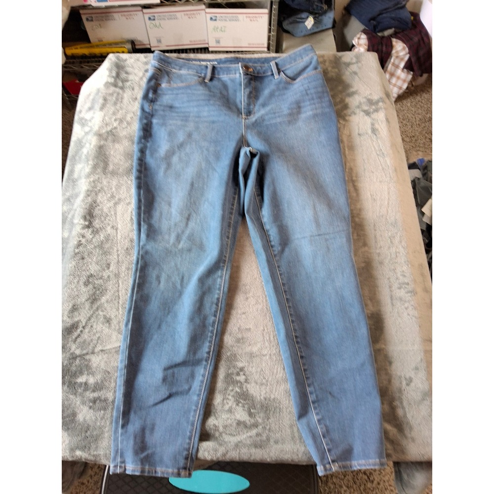 Talbots High-Waist Jegging Ankle Jeans Medium Wash Blue Stretch Denim Size‎ 16